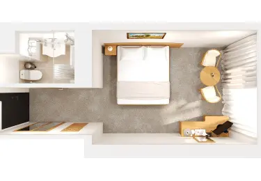 План номера Стандарт — 21 м² в гостинице «Альфа» Измайлово (м. Партизанская). Фото номера