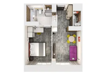 План номера Двухкомнатный Люкс — 43 м² в гостинице «Альфа» Измайлово (м. Партизанская). Фото номера